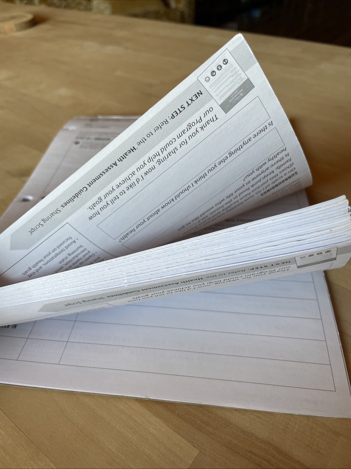 OptaVia Health Assessment Coaches Notepad