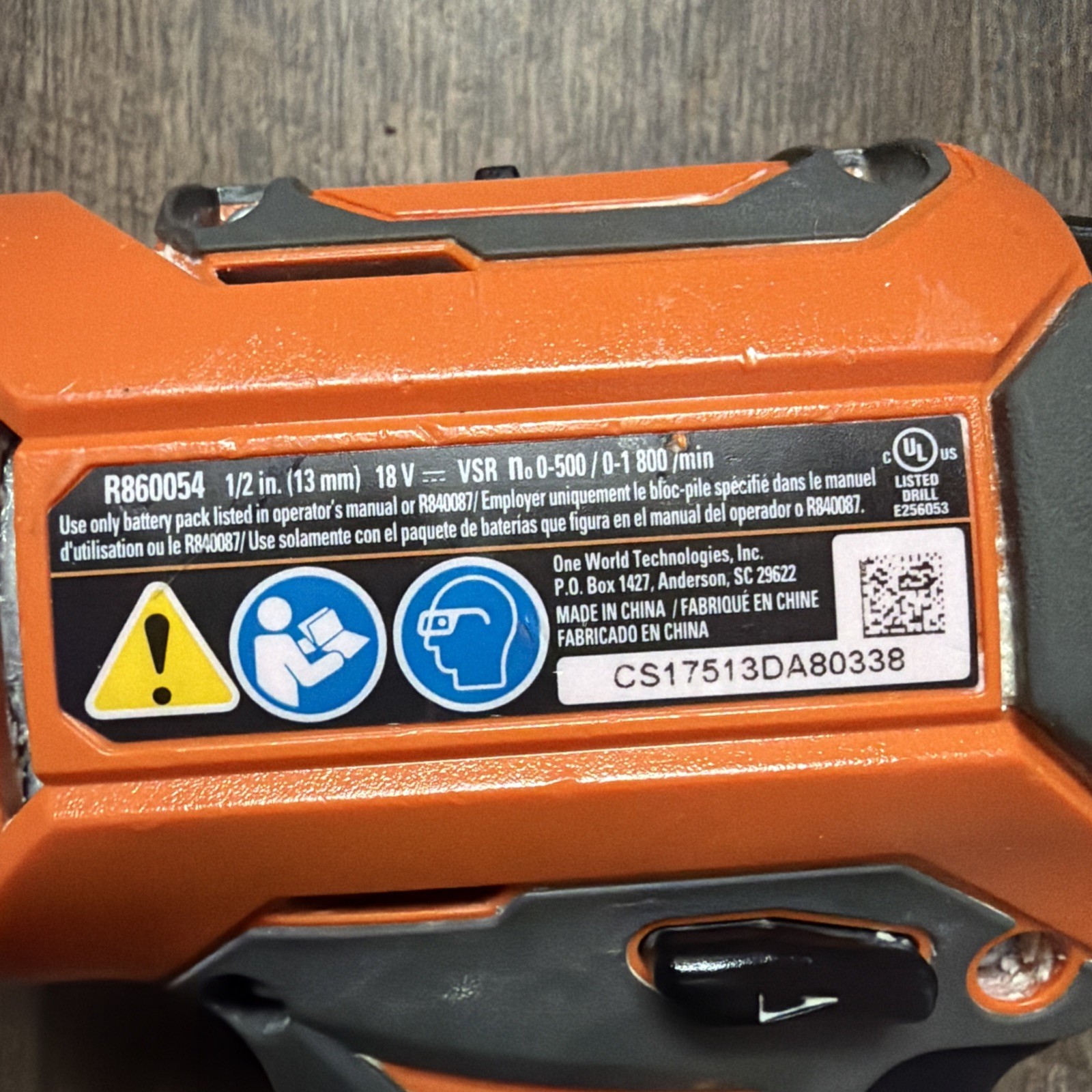 RIDGID 18 VOLT BRUSHLESS 1/2" DRILL DRIVER R860054 TOOL ONLY - ***READ***