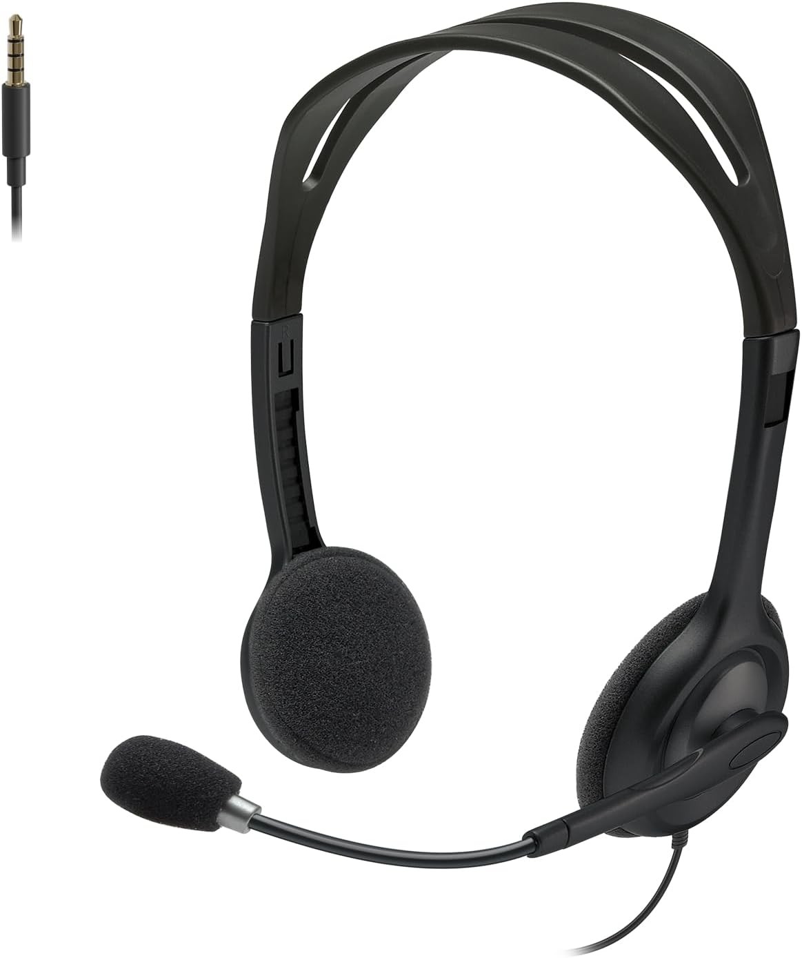 Logitech H111 Wired Headset, Stereo Headphones with Noise-Cancelling Microphone,