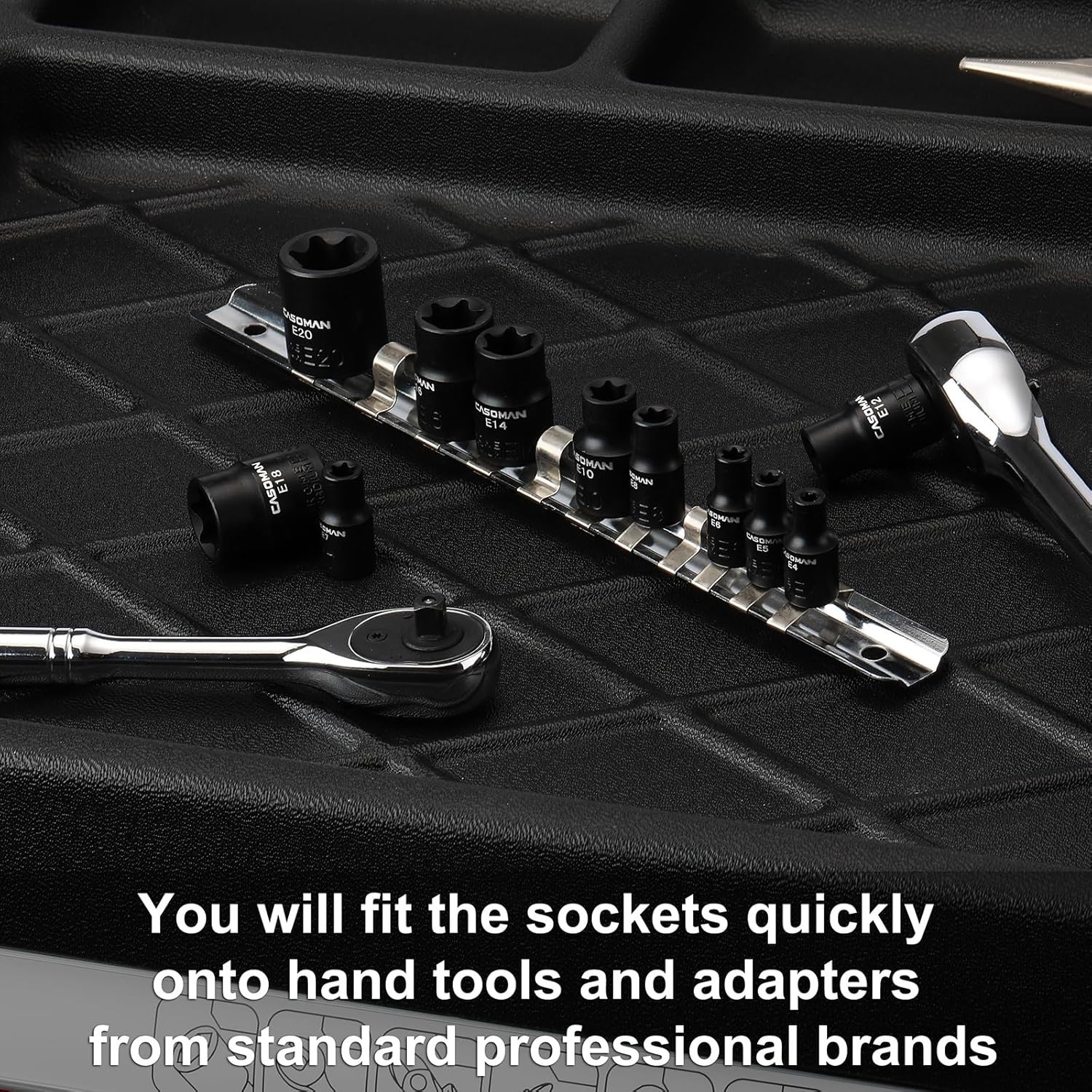 Comprehensive 11PC Chrome Vanadium E-Torx Socket Set with Black Phosphate Finish