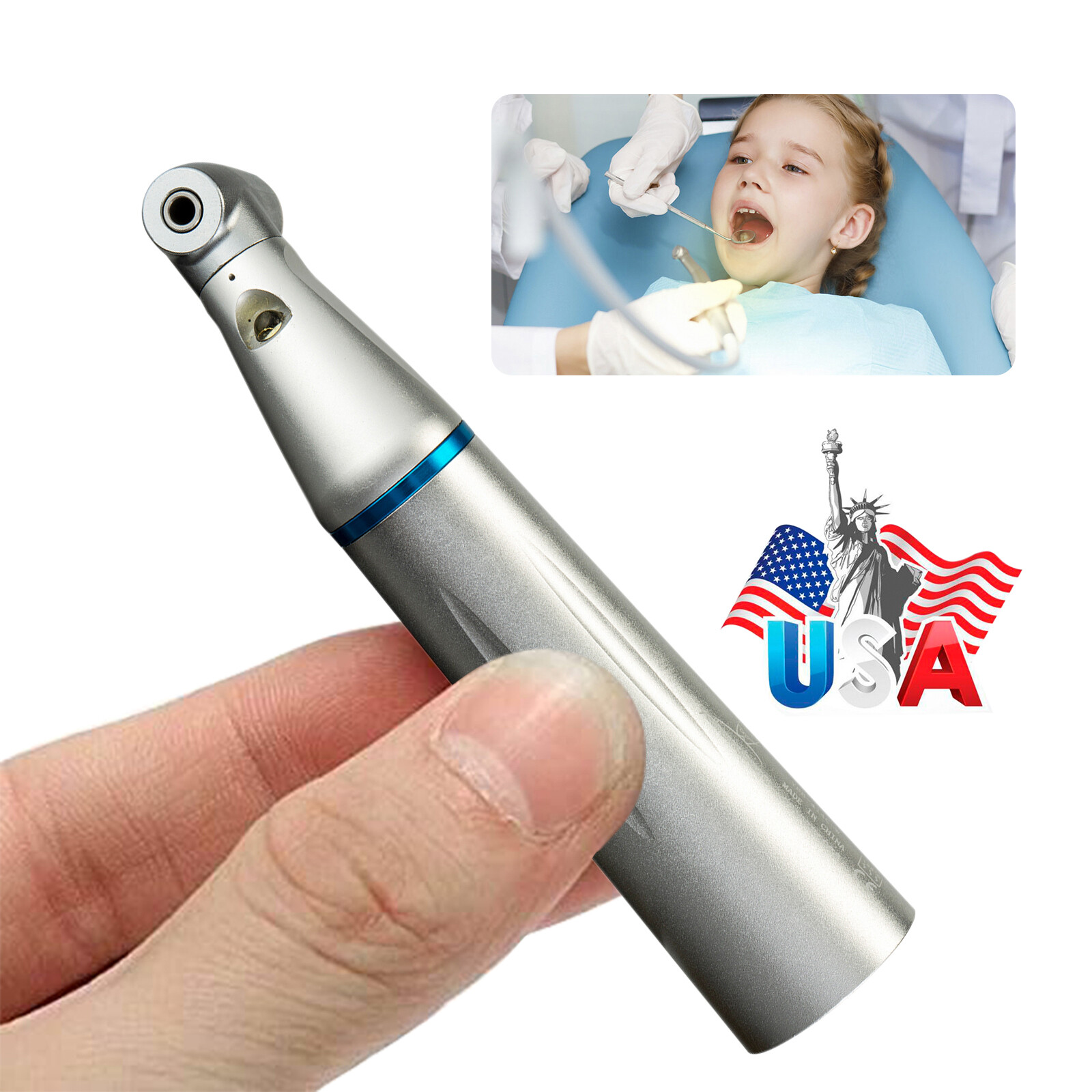 Dental Low Speed LED E-generator Push Contra Angle Handpiece Internal Water YB