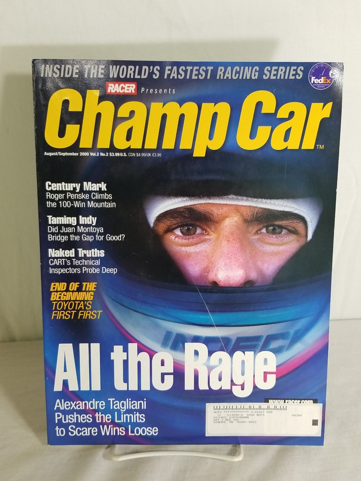 Racer Champ Car Magazine August/Sept 2000 Vol 2 No 2 Official FedEx Series Guide