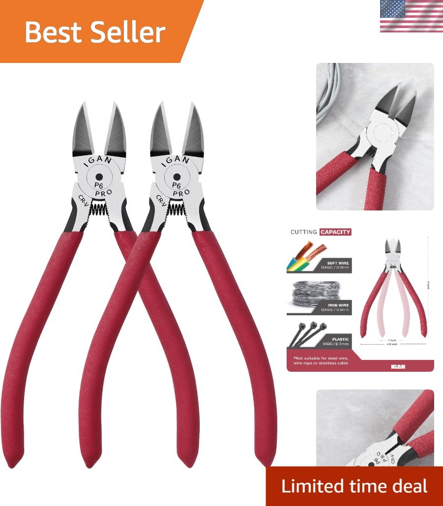 Pack of 2 Ultra Sharp 6-Inch Wire Cutters – Perfect for Crafts & Electrical Work