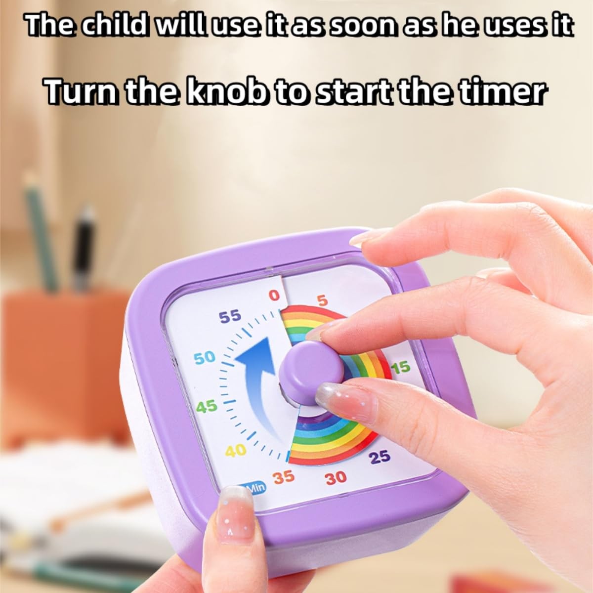 Kids Visual Timer Cute Rainbow - 60 Minute Countdown Timer Time Management fo...