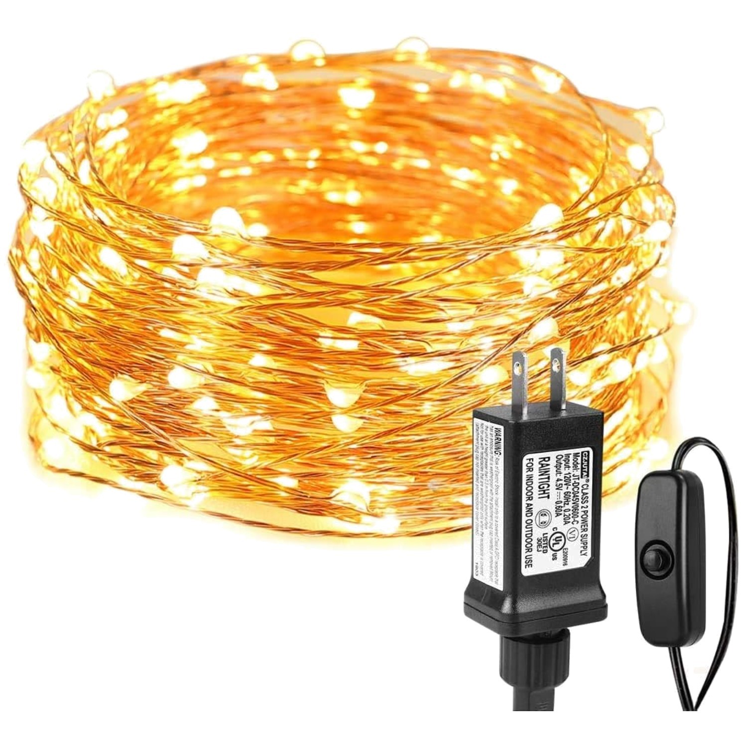 100 LED Warm White Copper Wire String Lights – Perfect for Any Occasion