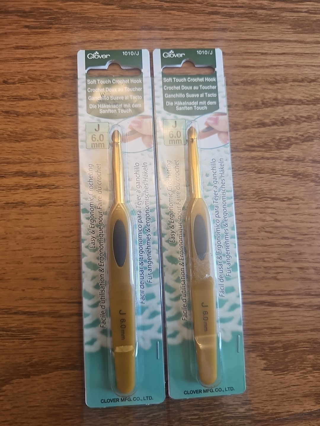 New/Sealed Lot of 2 Clover 1010J Soft Touch Crochet Hook-Size J/6mm Free Ship