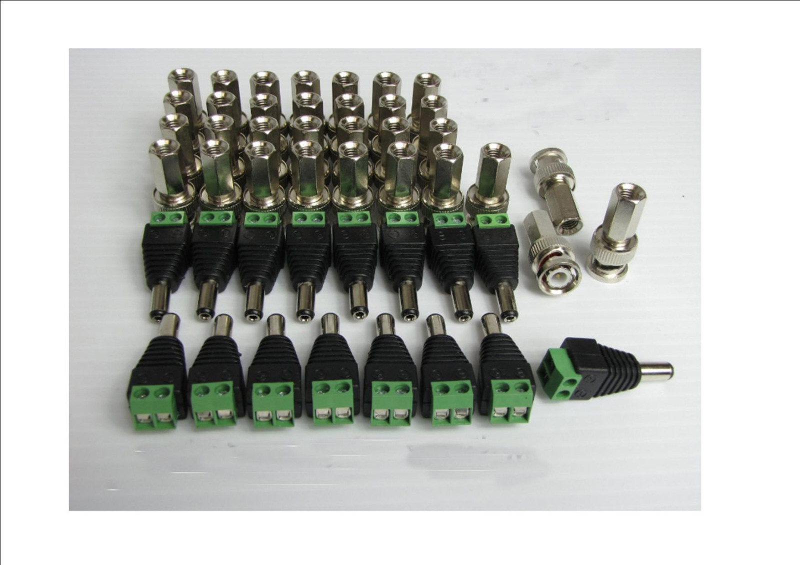 32pcs BNC Twist on &  16pcs  Male  DC Power Jack 2.1mm connectors (Pack 48 pcs)