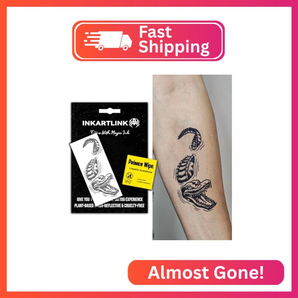 INKARTLINK Semi Permanent Tattoo, Creative Party Animal Tattoo, Exquisite and Re