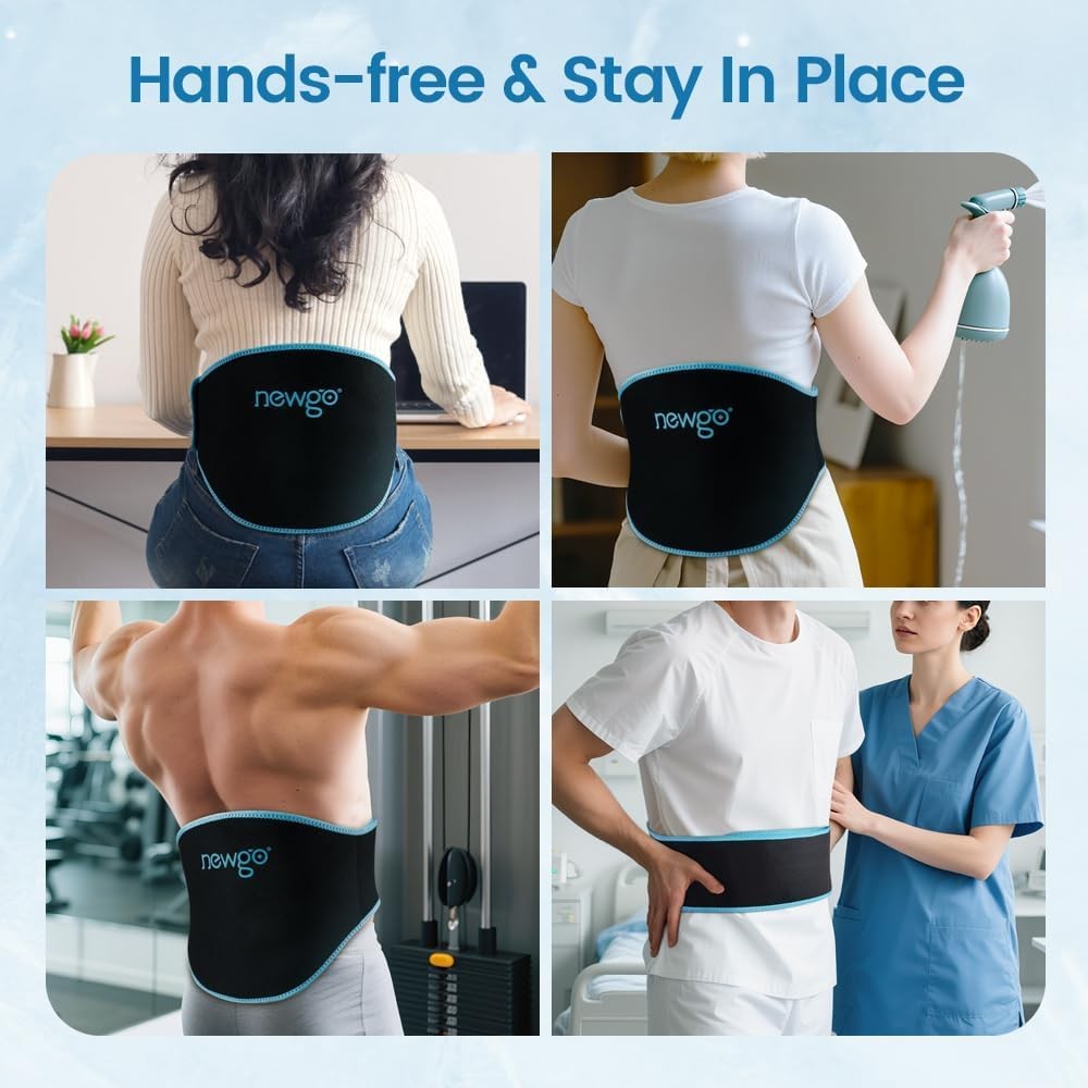 Gel Ice Pack for Back Injuries and Pain Relief, 2 Pack Lower Back Ice Pack Wrap