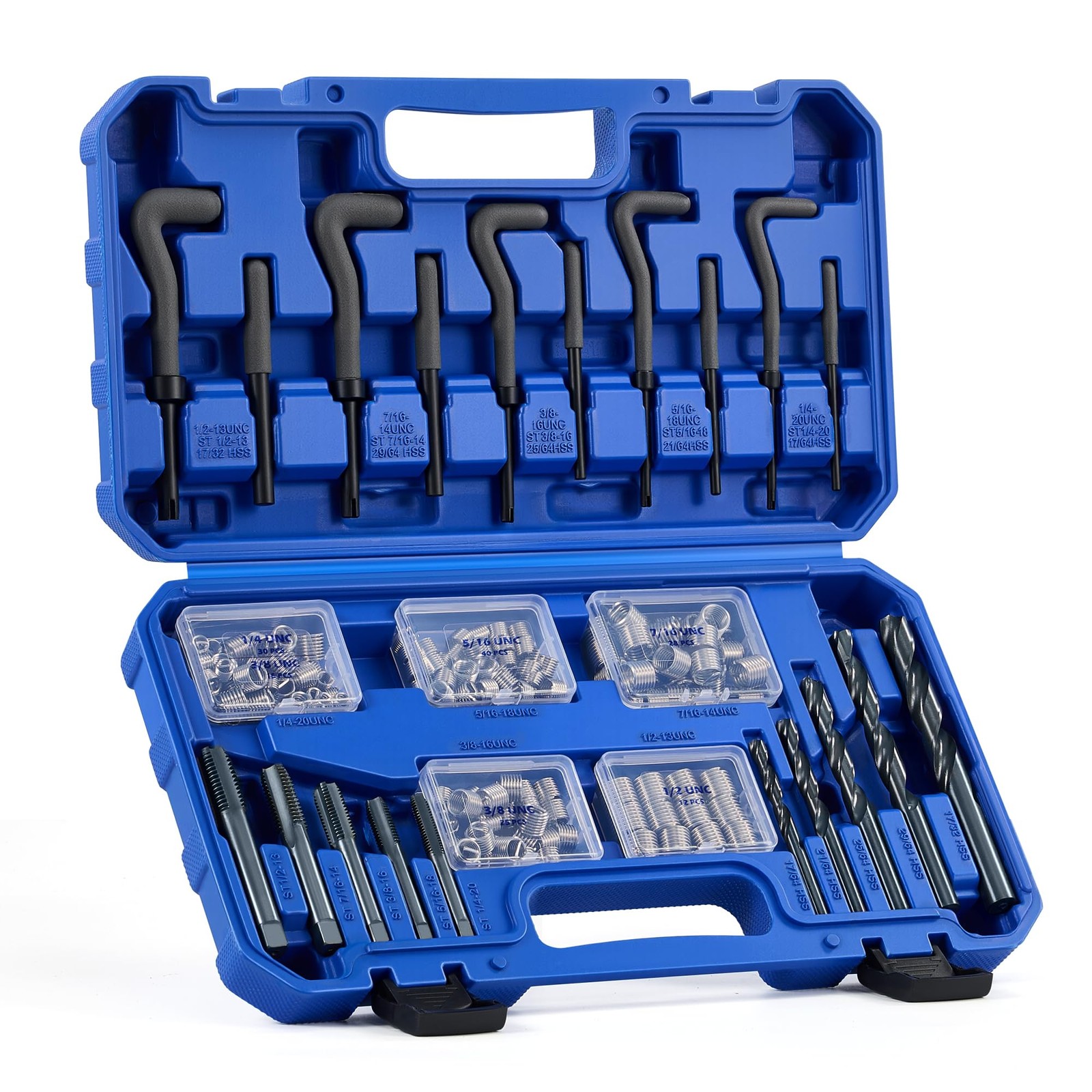 Orion Motor Tech 172pc Thread Repair Kit, SAE Set, Silver, Blue