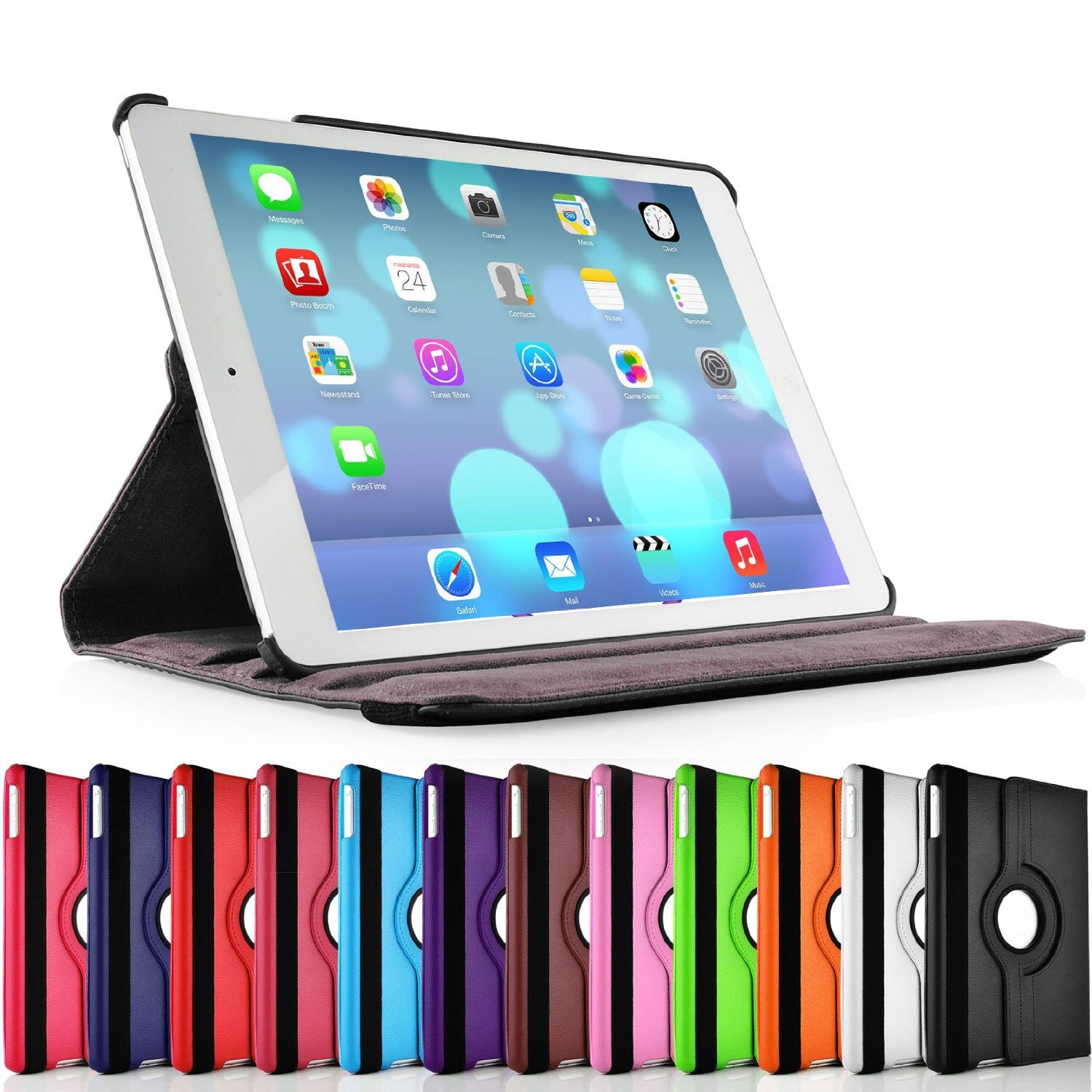 Apple iPad 2/3/4 360 Rotating Magnetic PU Leather Case Smart Cover Stand USA