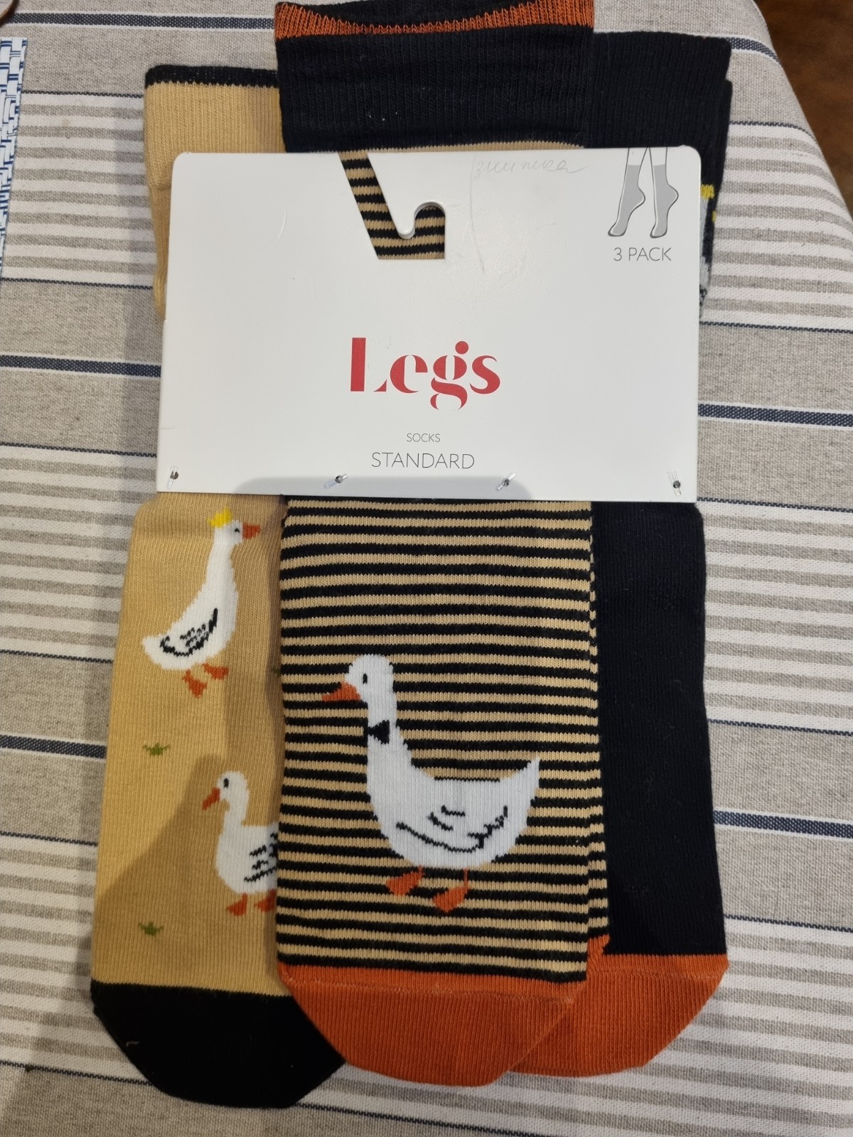 Set of 3 Pair Cotton Socks with Goose New with Tags