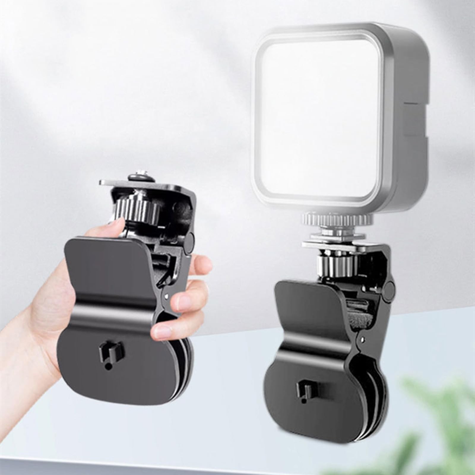 2-Pack Selfie Light Clip Mount Holder with 1/4" Screw Connector - Universal C...