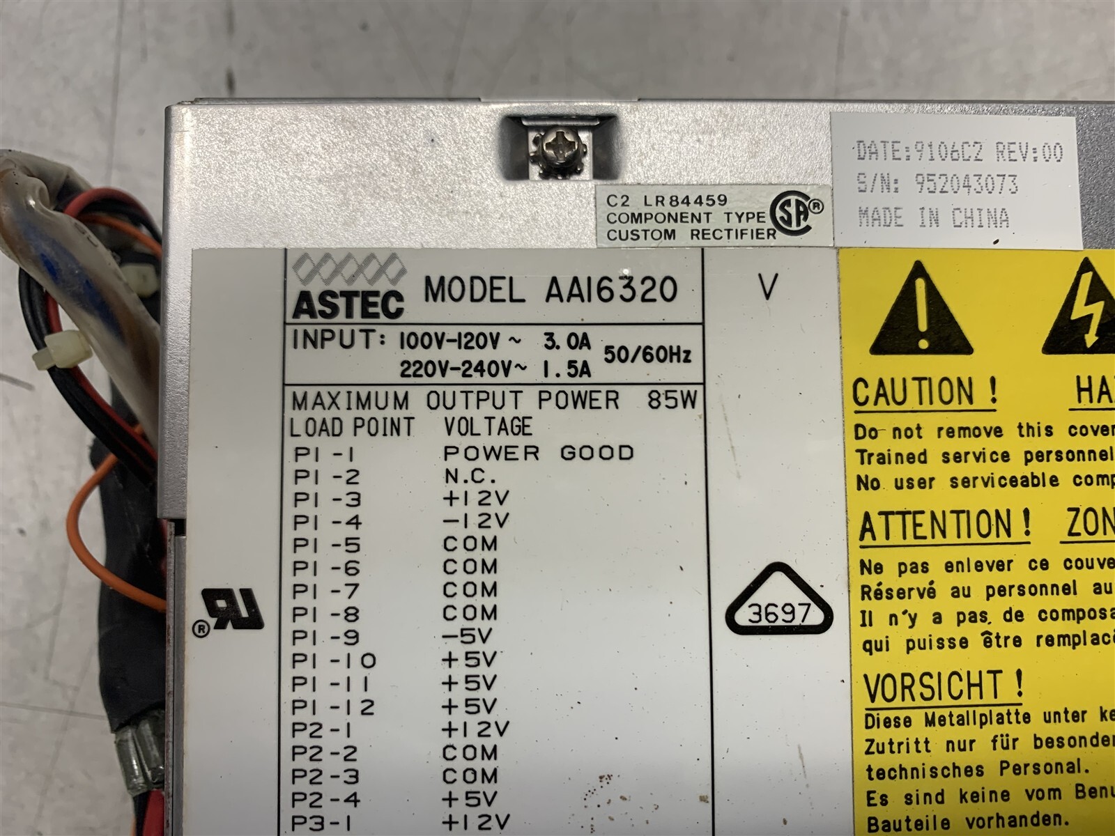 ASTEC POWER SUPPLY AAI6320