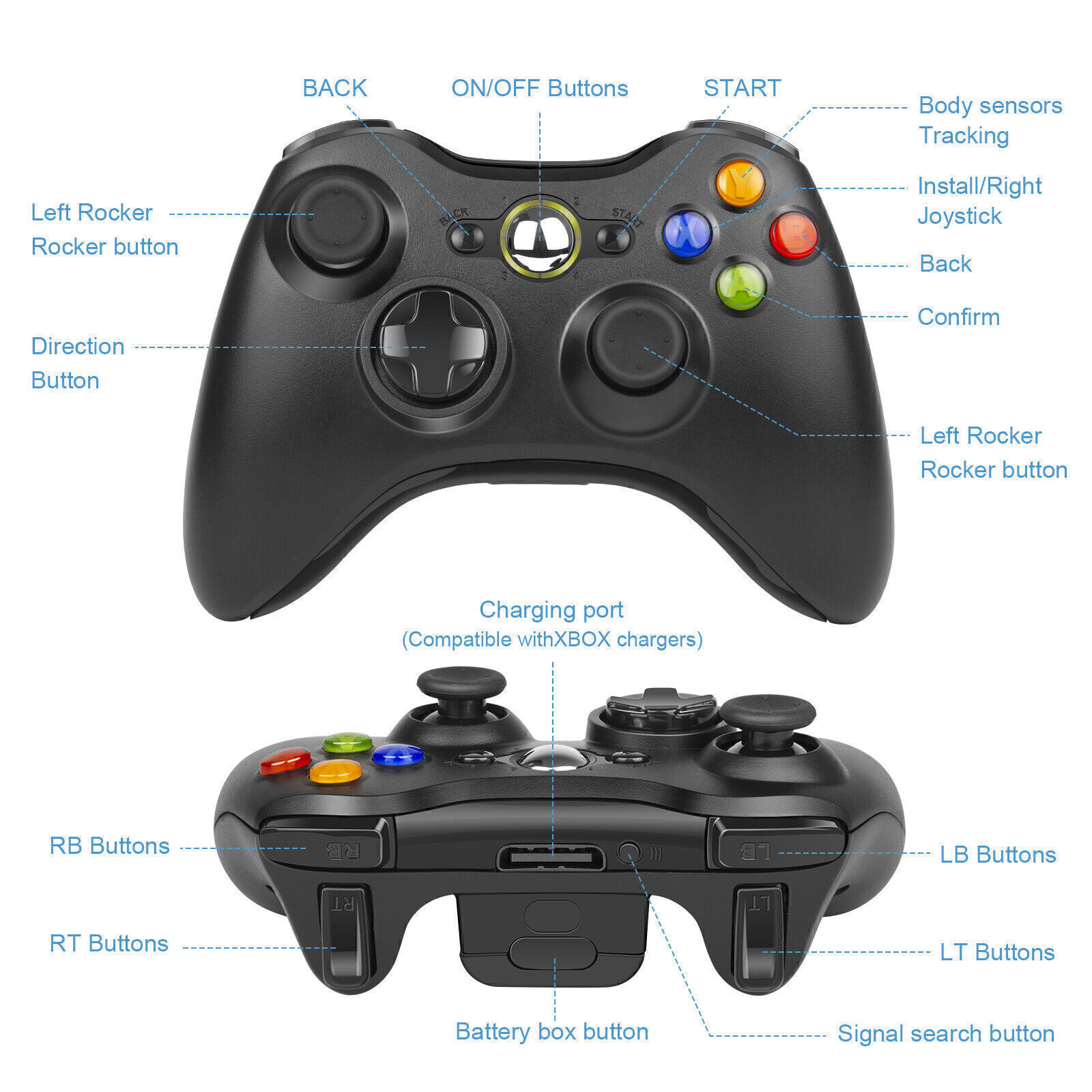 1pc/2pcs Wired/Wireless USB Controller Compatible With Xbox 360/Windows 8 10 11
