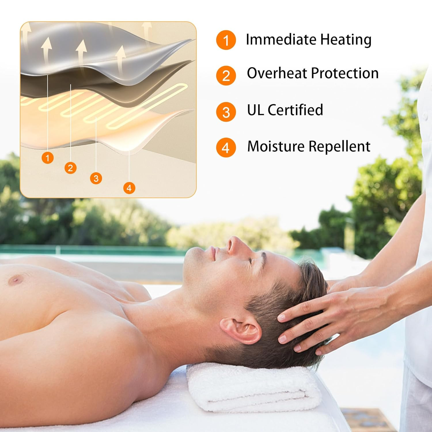 Massage Table Warmer Heating Pad Professional SPA Massage Bed Warmer with 8 Time