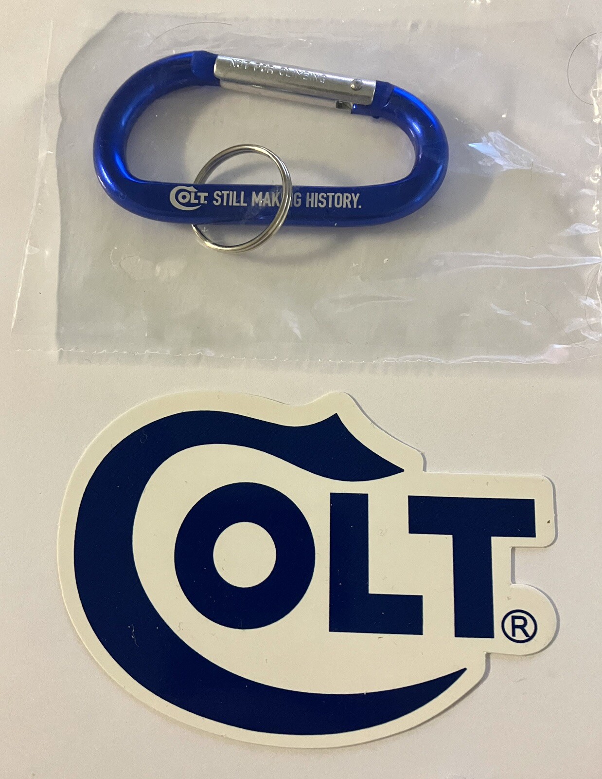 2023 Shot Show Colt Carabiner Keychain Still Making History & Logo Sticker Decal