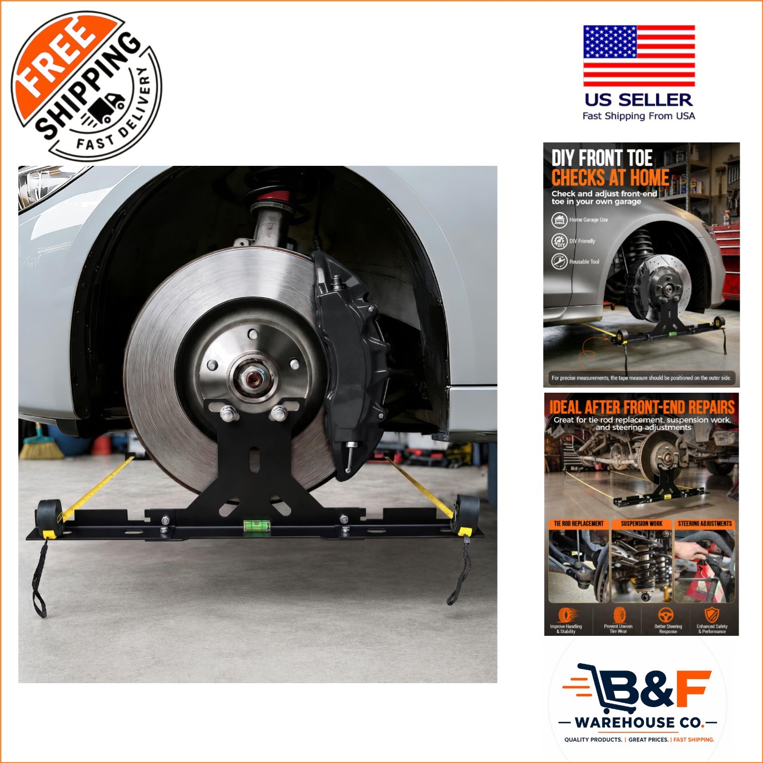 Quick Setup Wheel Toe Alignment Tool for Autos - Heavy Duty Design for DIY Use