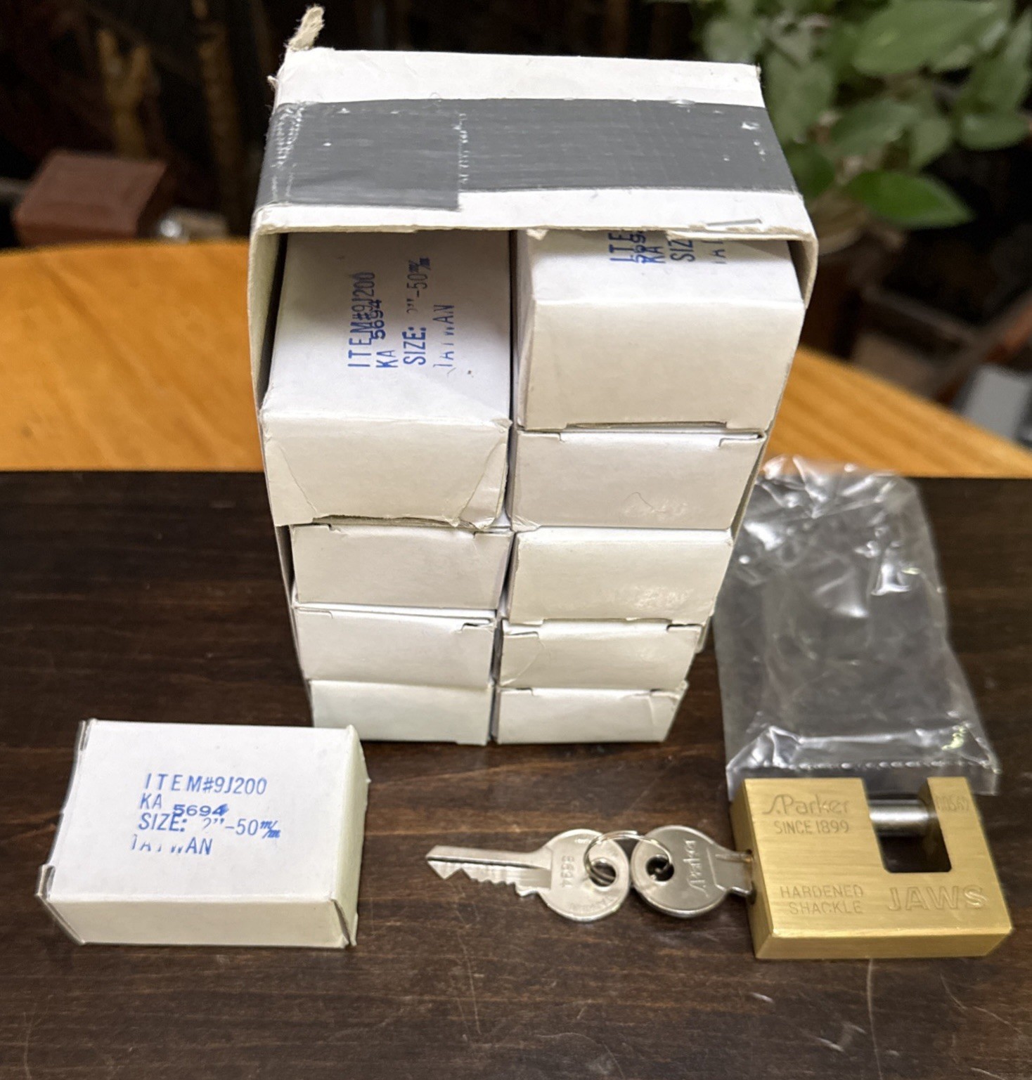 S Parker Jaws Solid Brass Cabinet Case Lock Face Keyed Alike Lot of 10 New IB