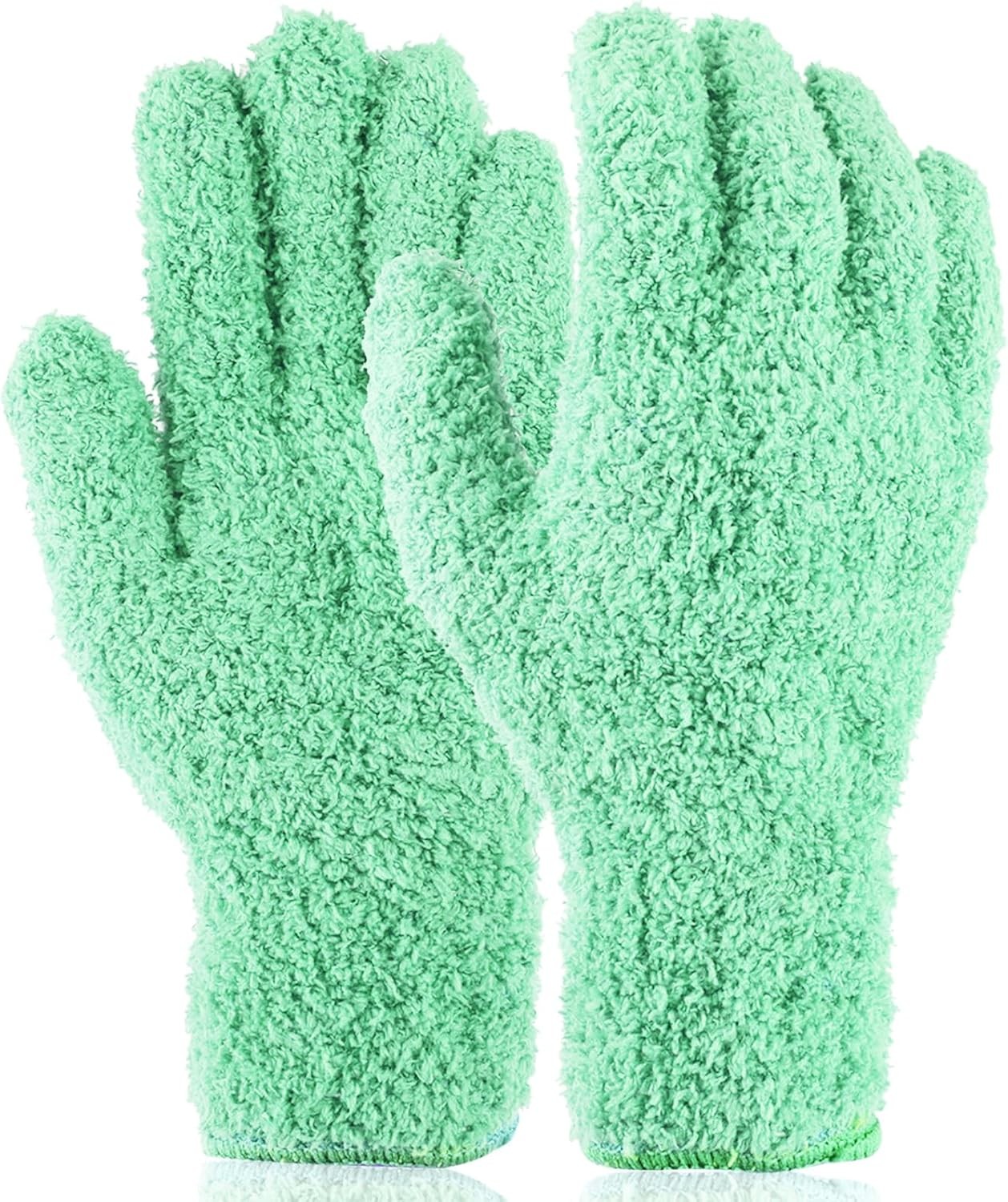 Plant Dusting Gloves, Microfiber Dusters for Cleaning Kitchen