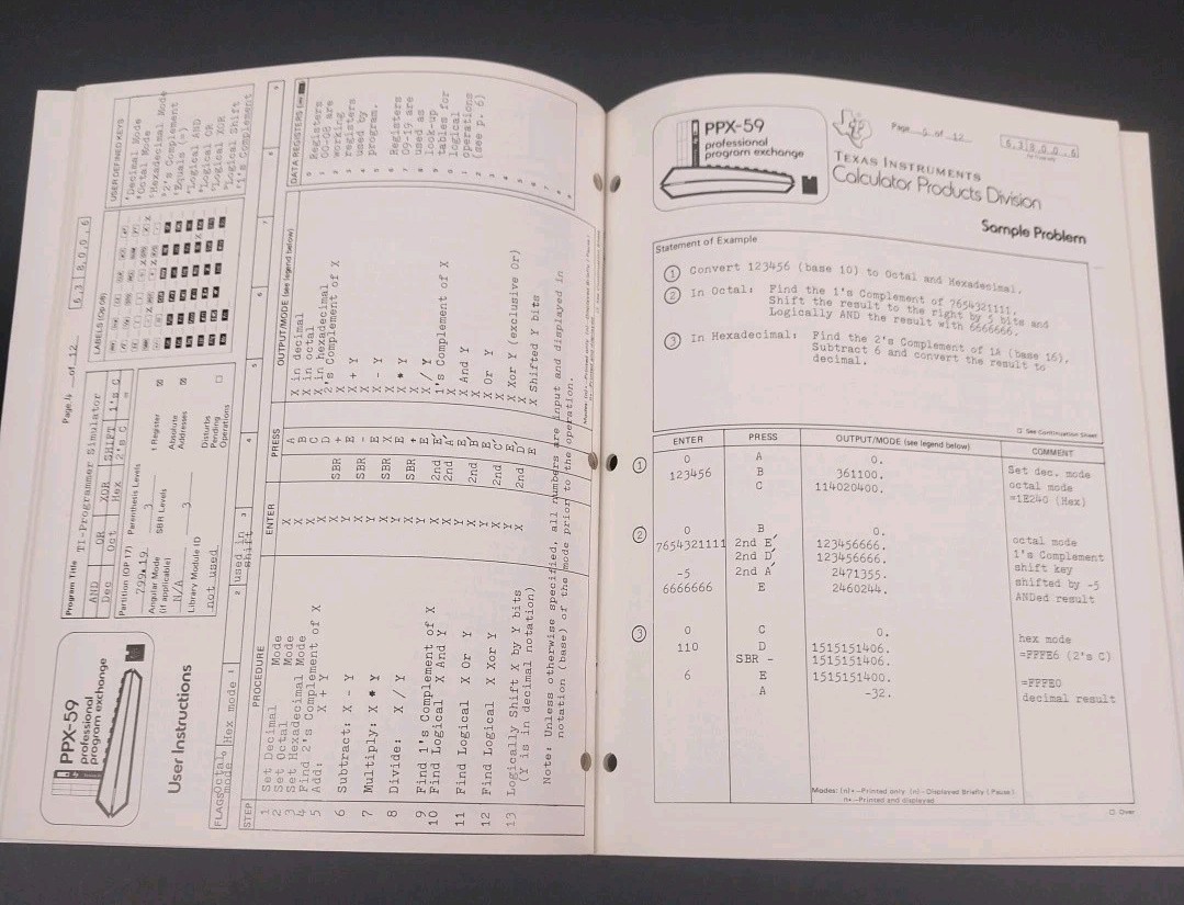Vintage Texas Instruments TI-59 Specialty Pakettes Programming Aids Manual 1978