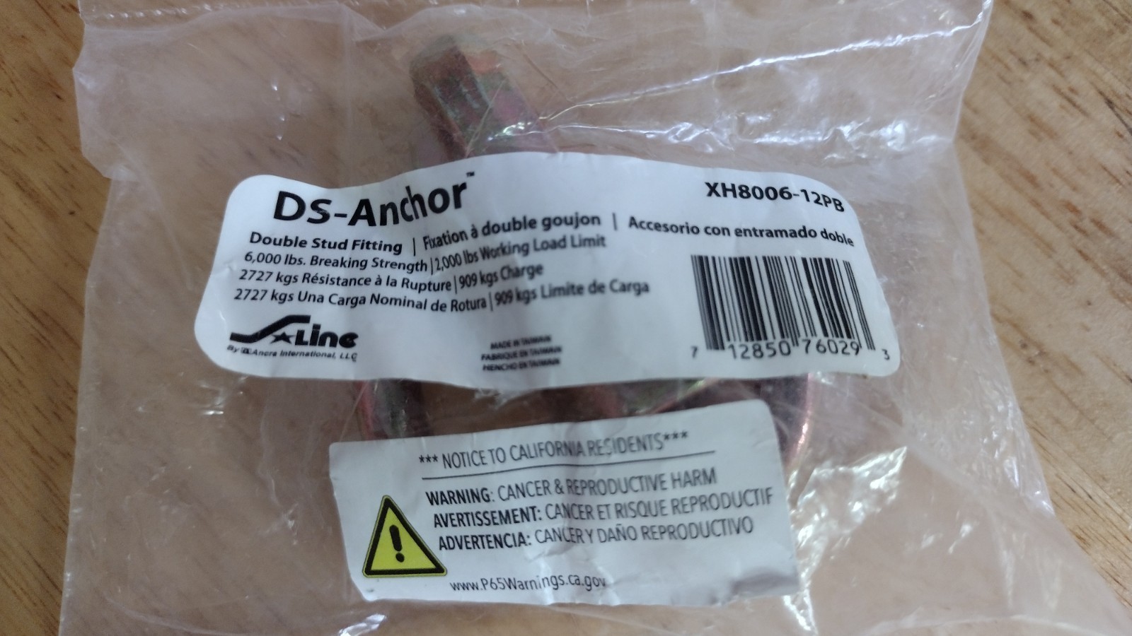 Ancra Double Stud O-Track Anchor Ring (DS-8006) XH8006-12PB Double Stud Fitting