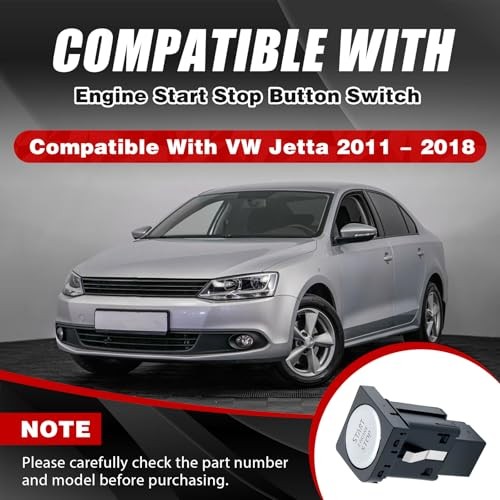 Engine Start Stop Button Switch 5C7959839C Chrome | Fit for VW Jetta 2011-2018