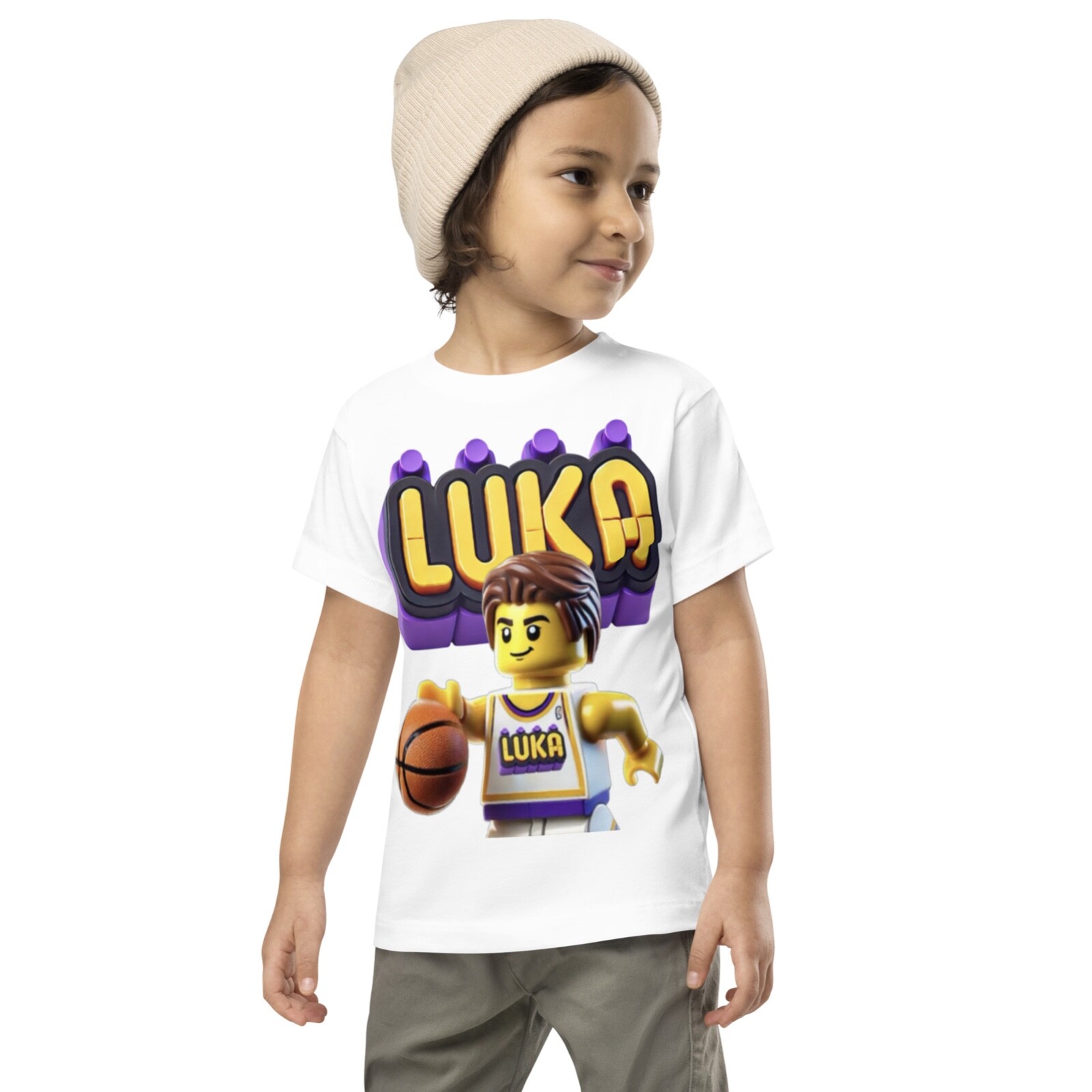 LOS ANGELES LAKERS  SHIRT TODDLER - LUKA DONCIC - FUNNY COOL  - WHITE 001
