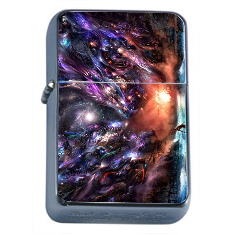 Space Dragon Em1 Flip Top Oil Lighter Wind Resistant