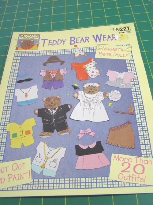 Teddy Bear cross stitch pattern & Bear paper dolls to paint #1500