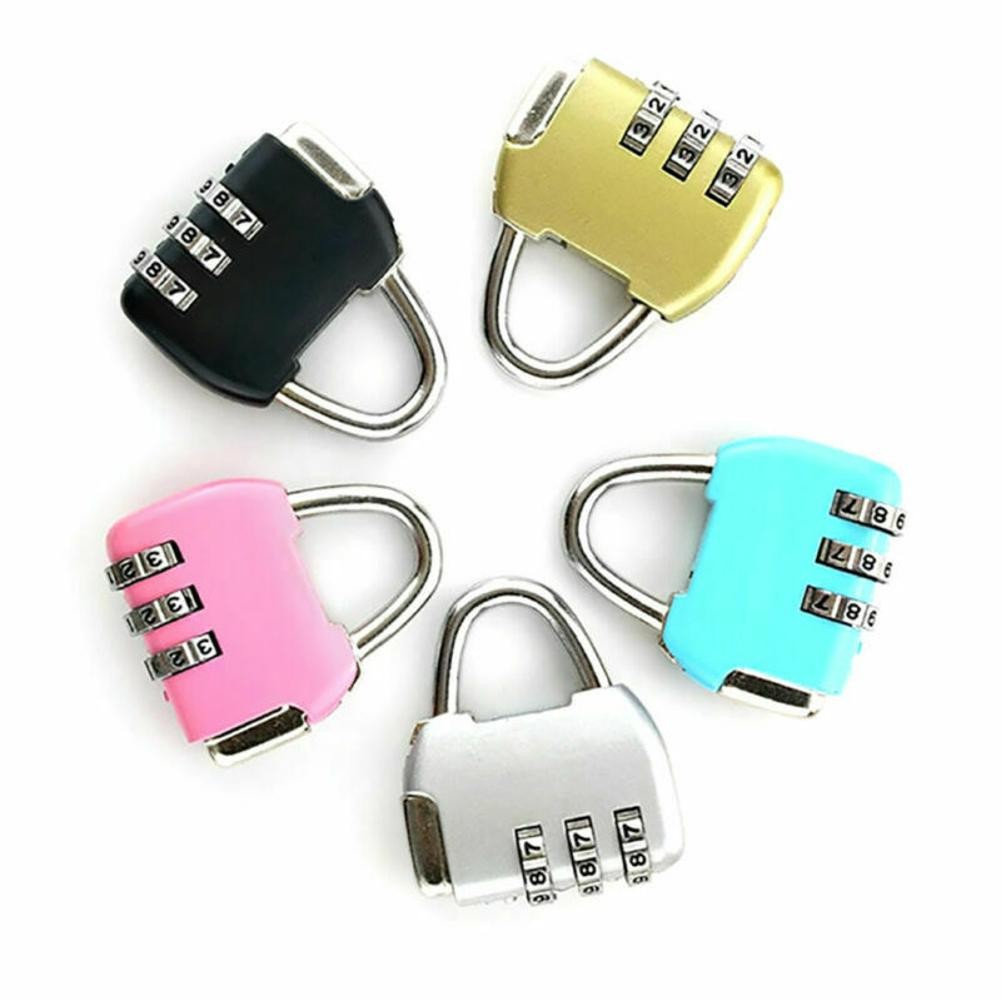 Travel Luggage Padlock Mini 3 Digit Combination Suitcase Security Cable Lock I