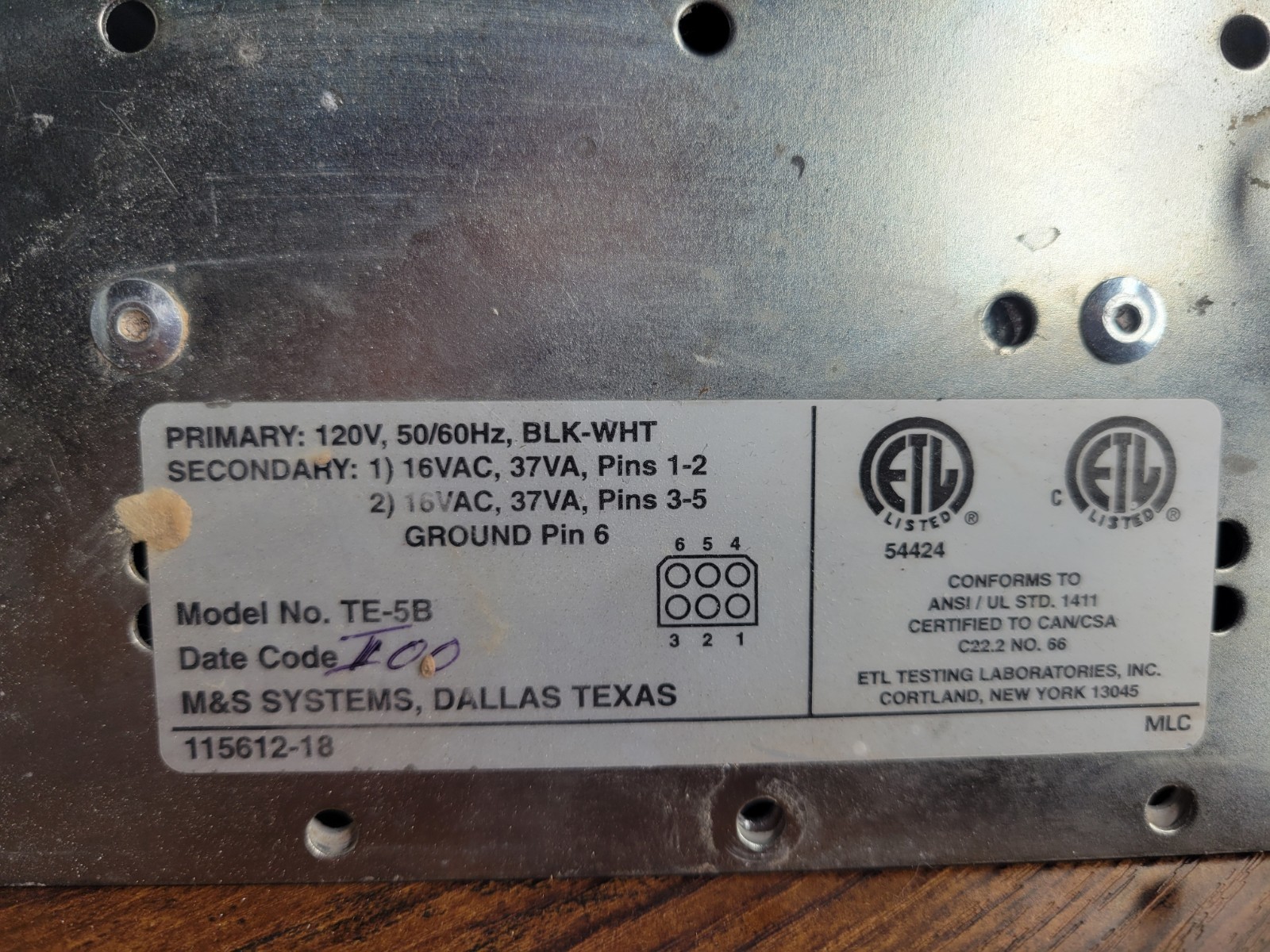 M&S TE5B Transformer Assembly Pre Owned