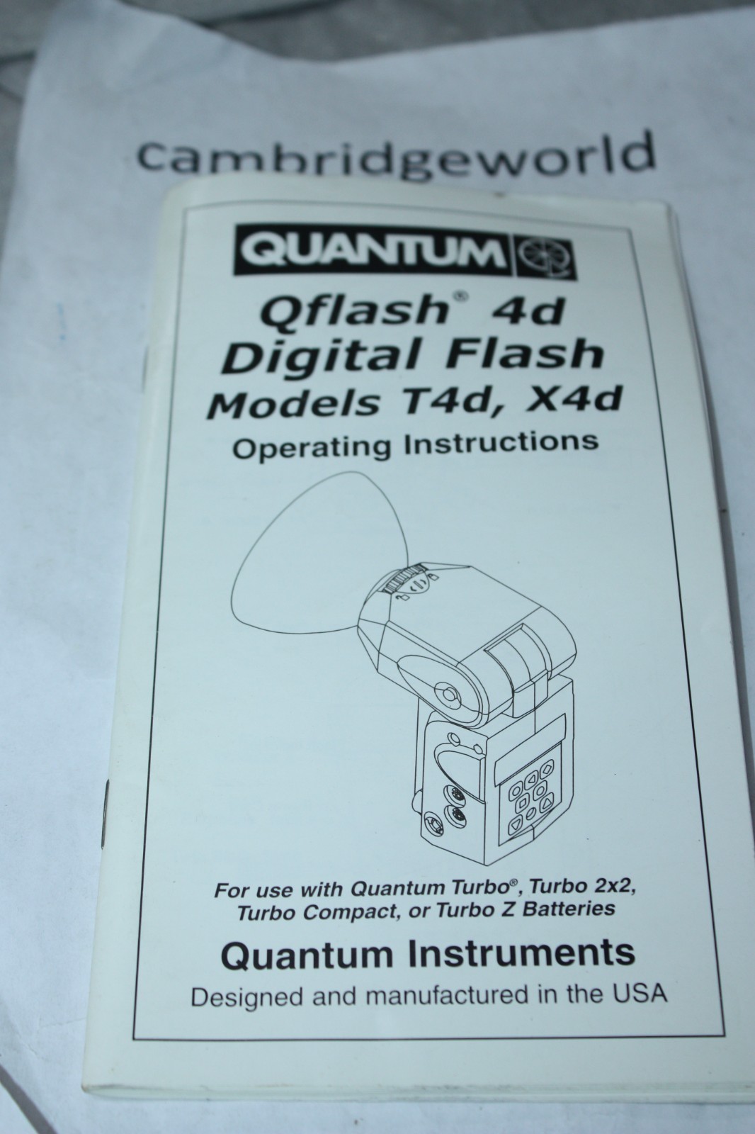 QUANTUM QFLASH 4d DIGITAL FLASH OPERATING INSTRUCTION MANUAL GUIDE BOOK ORIGINAL