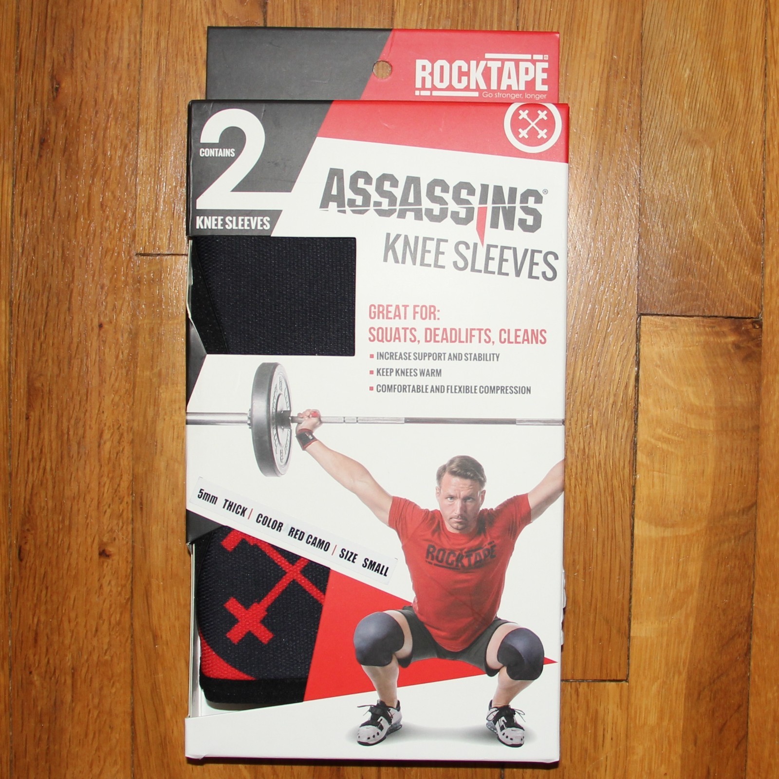 RockTape Assassins 5MM Knee Sleeves Red Camo XL Training CrossFit Weightlifting