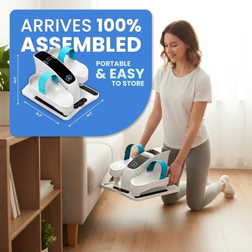 Under Desk Elliptical Machine – Electric Seated Pedal Exerciser for White