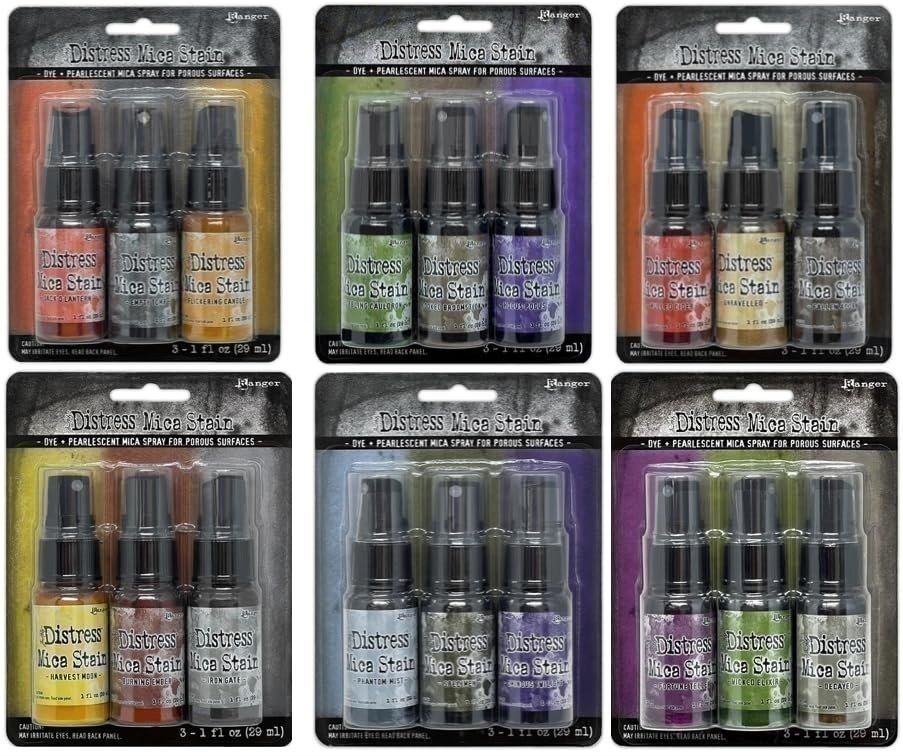 Tim Holtz Ranger Ink Halloween Bundle - Sets 1, 2, 3, 4, 5, & 6 Mica Spray Stain