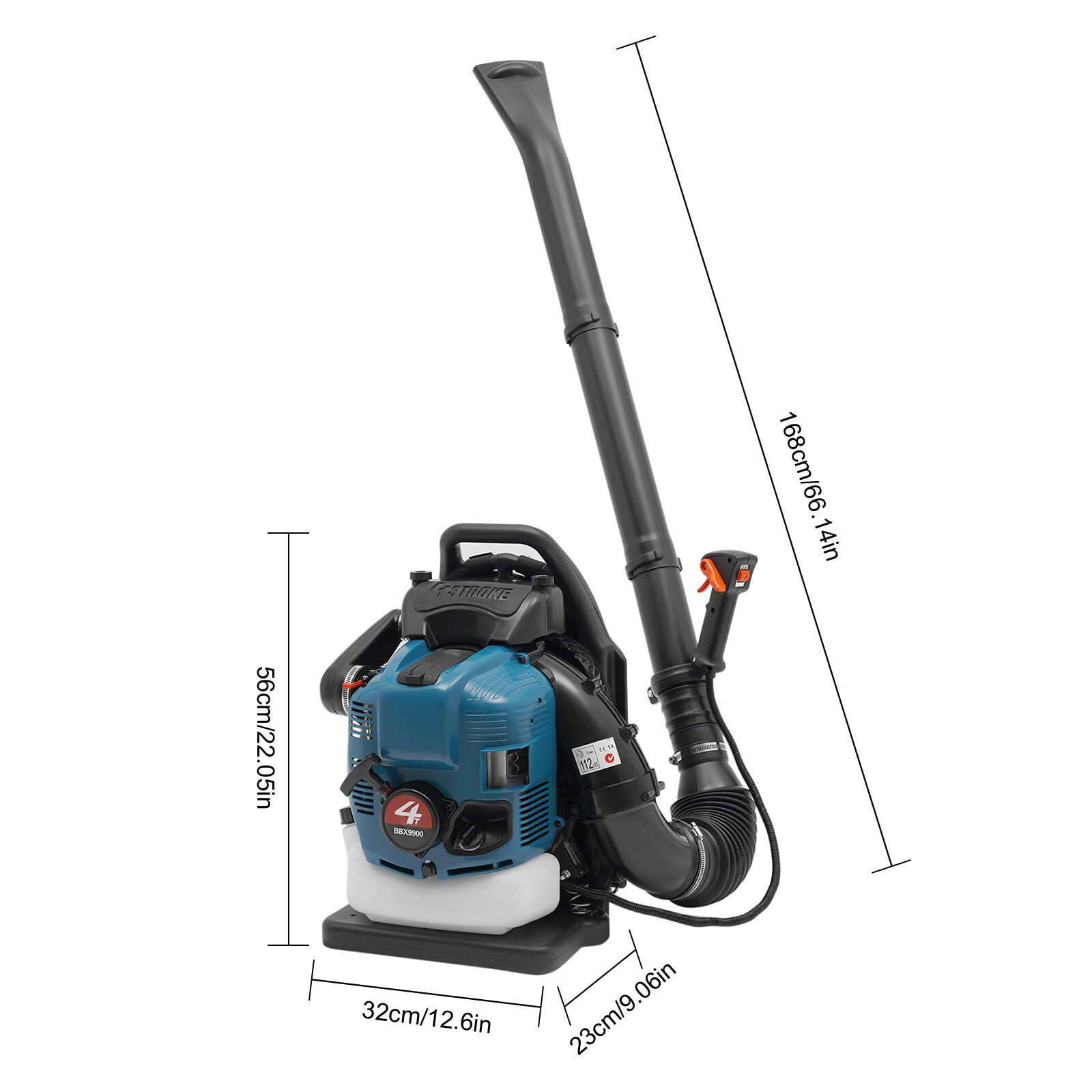 75.6CC 4-stroke Engine Gasoline Backpack Leaf Blower Gas Snow Lawn Blower 2.6KW