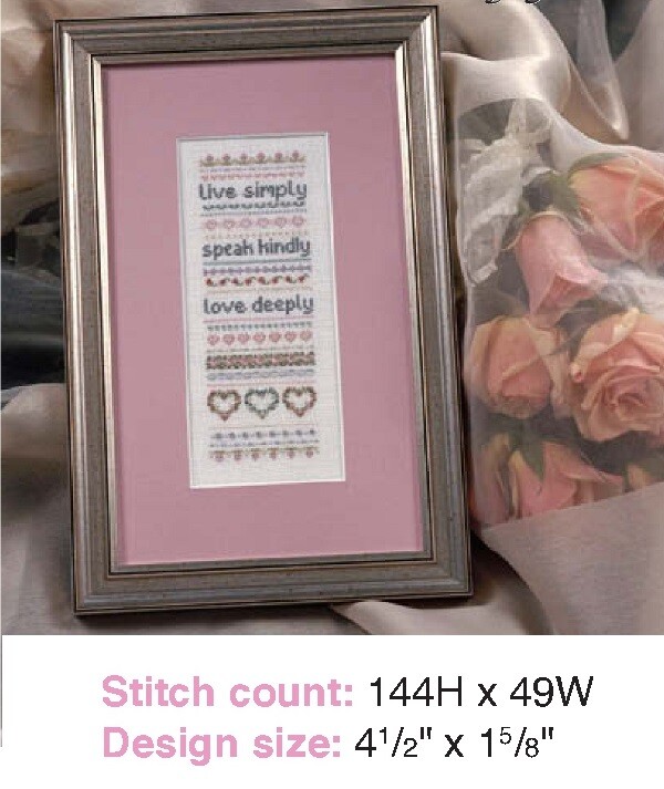 LIVE SIMPLY, LOVE DEEPLY CROSS  STITCH PATTERN ONLY   YD  WYW