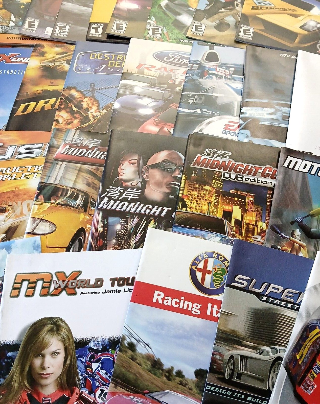 Playstation 2 PS2 Instruction Manuals Only Mixed RACING/SPORTS