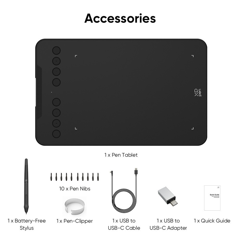 XPPen Deco Mini7 V2 Graphics Drawing Tablet  Tilt 16384 OSU Refurbished