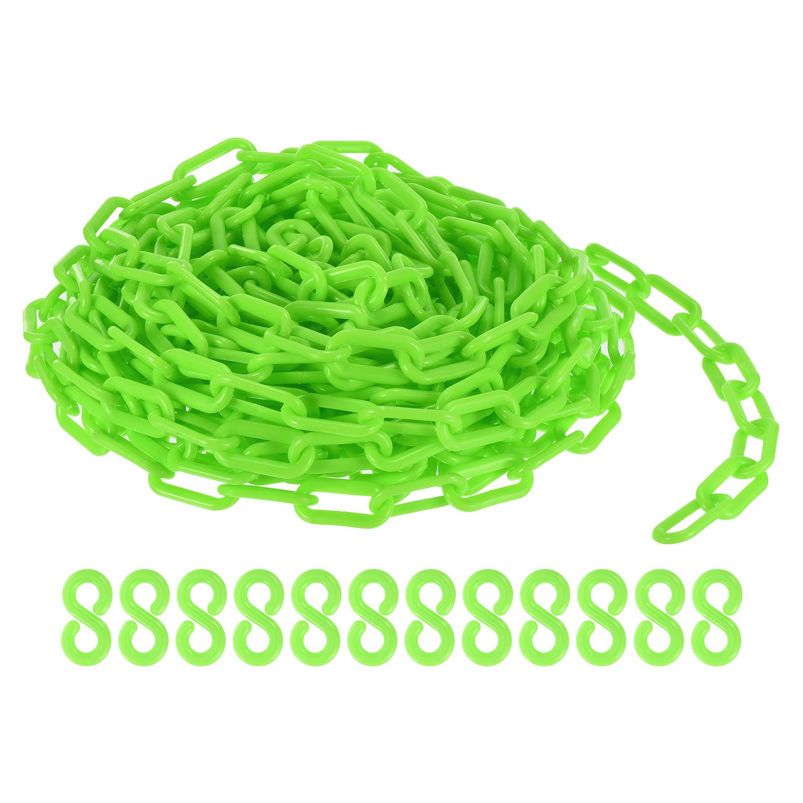 Plastic Chain Links, 50 Foot Safety Barrier Chain Green