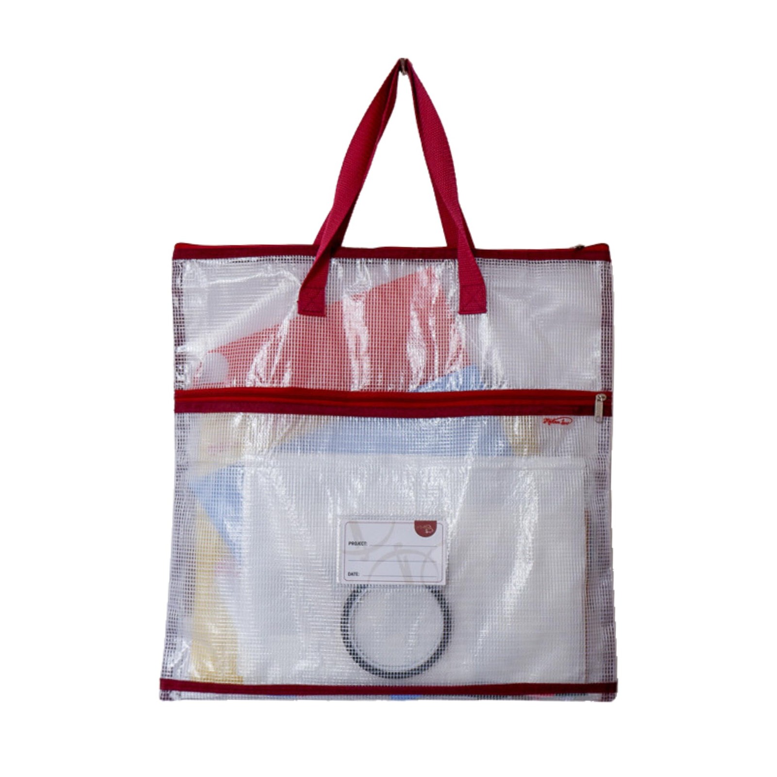 Madam Sew Project Bag - Craft 16 inches x 16 x 16 inches, DARK RED