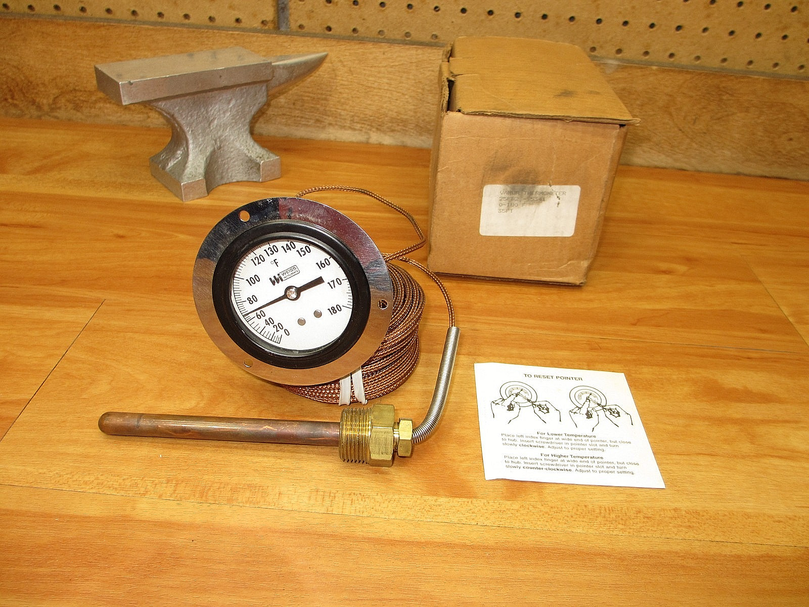 Weiss Instruments 25FB2-5341 *NEW* Vapor Thermometer 0-180°F Temperature 35FT