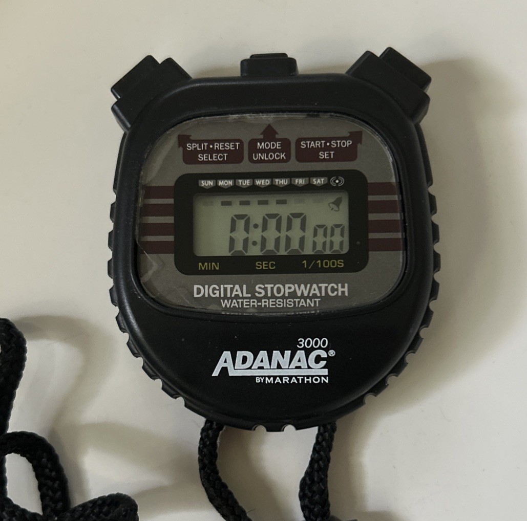 Adanac By Marathon 3000 Digital Stopwatch Timer Water Dust & Shock Resistant