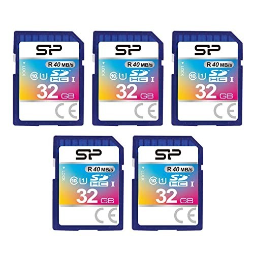 Silicon Power 32GB 5-Pack SDHC Class 10 UHS-1 Memory Cards