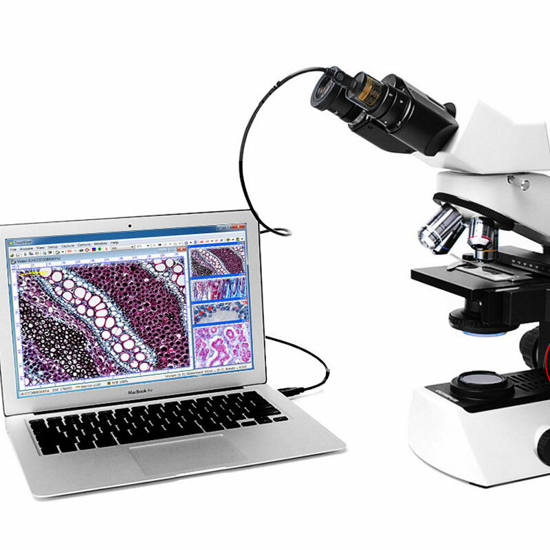 5.0MP USB Video CCD Camera Microscope Industrial Electronic Eyepiece w/Adapter