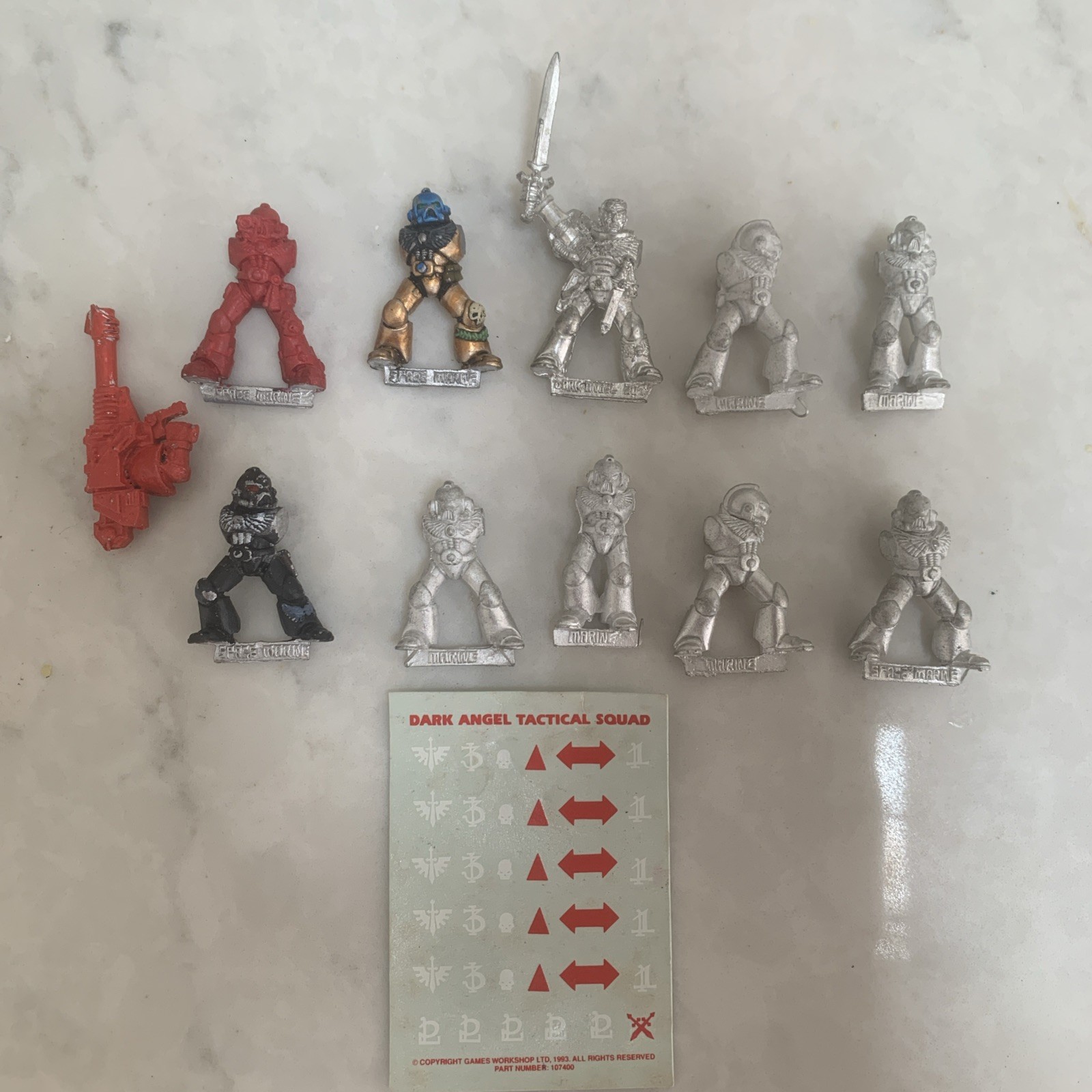 Warhammer 40k Dark Angel Tactical Squad Metal Parts OOP Rare (Ms3)