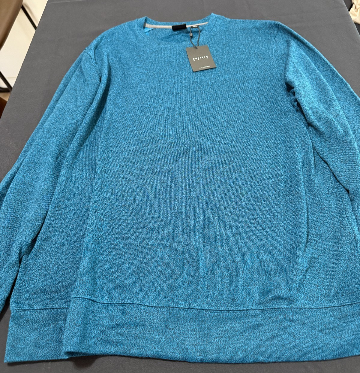 Dunning Penrose Performance Crewneck Sweater - Laguna Heather - Large - NEW