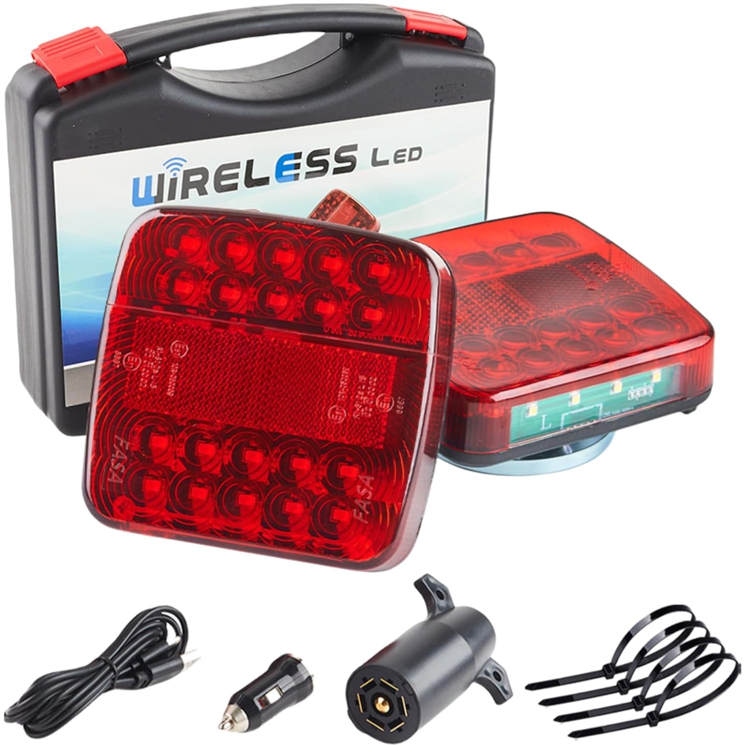 Magnetic Wireless Trailer Lights Kit - DOT Compliant, USB-C Rechargeable,  Wa...