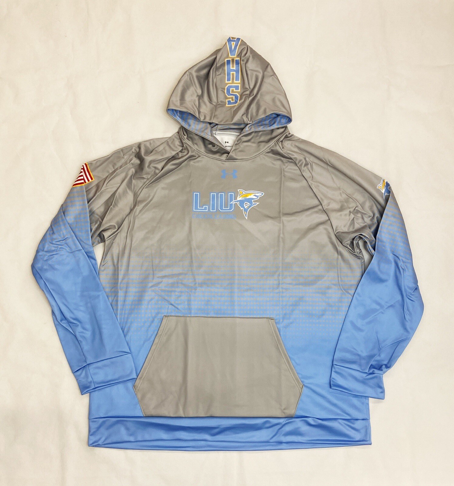 Under Armour LIU Long Island Sharks Cheer Hoody Men's S L XL 2XL Grey UJGSLHM